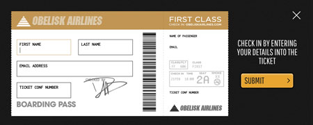 Foo Fighters Boarding Pass check in website