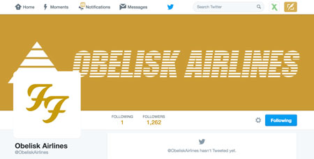 Foo Fighters Obelisk airlines Twitter account stil